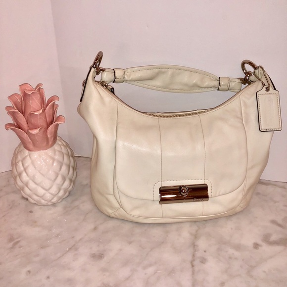 Coach Handbags - Coach Kristen hobo ivory leather excellent! 😎